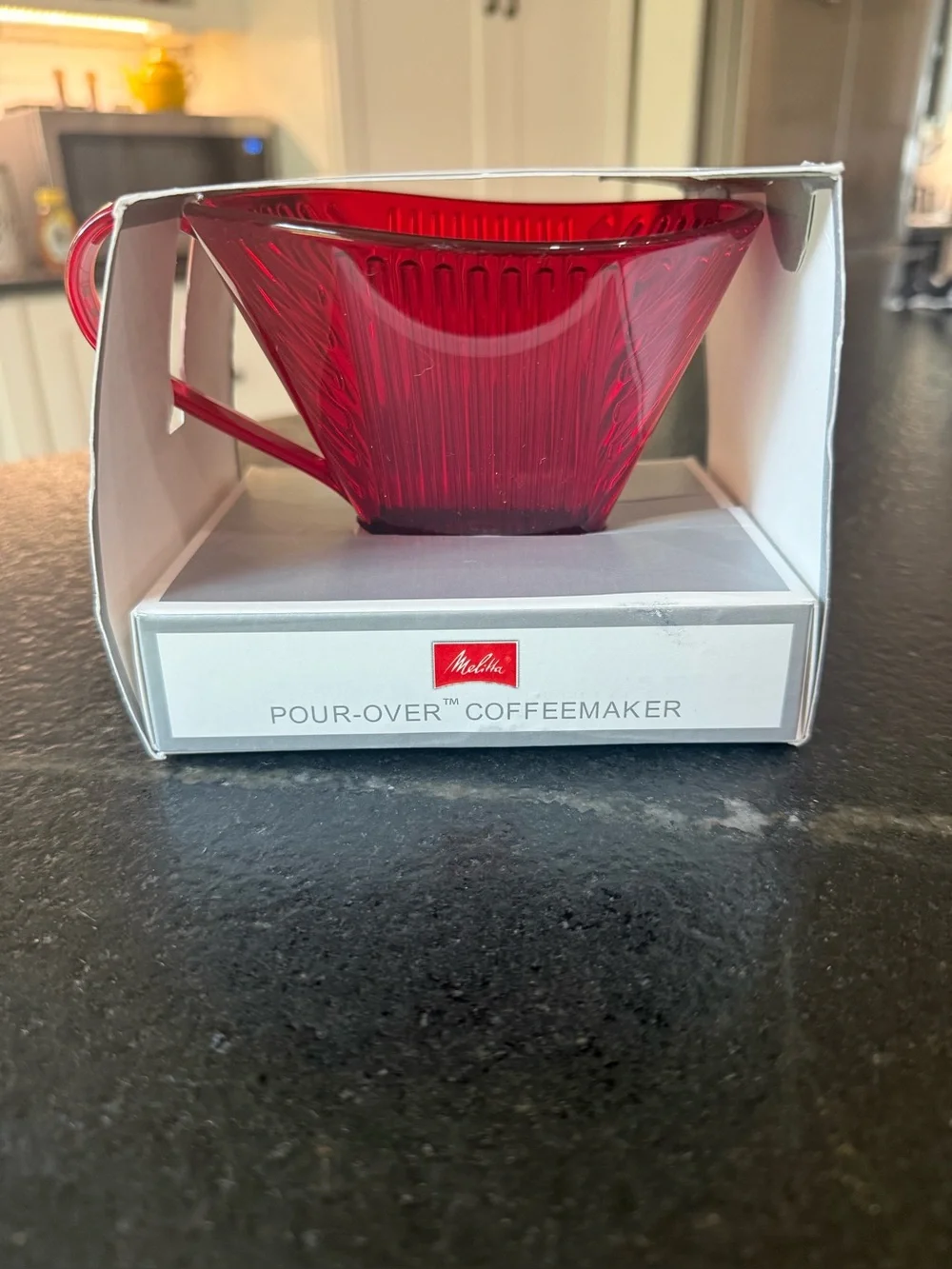 ☕️ Melitta Signature Series 1-Cup Pour-Over Coffeemaker – Translucent Red